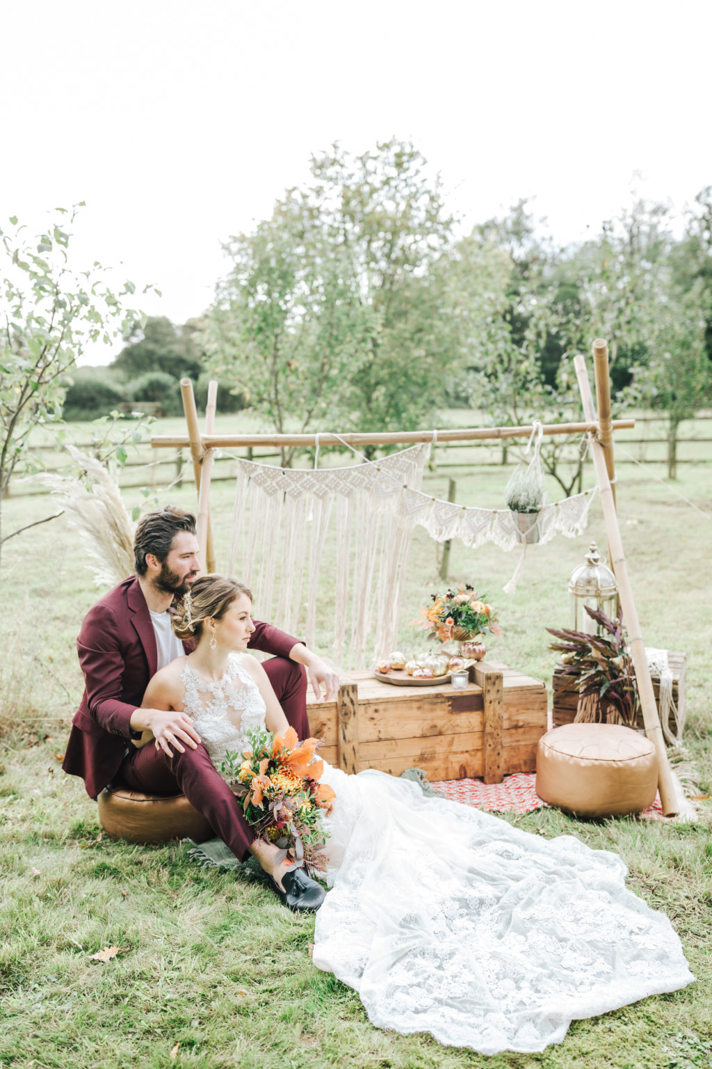 Outdoor Autumn Wedding with Luxe Styling at The Orchards at Chesfield