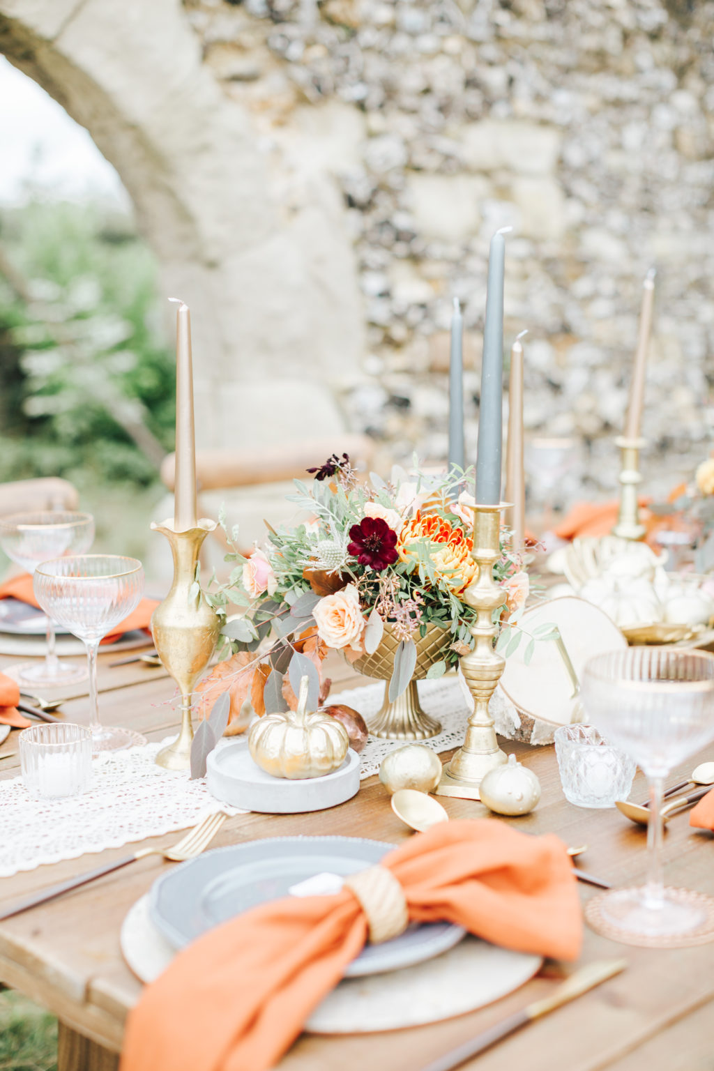 Outdoor Autumn Wedding with Luxe Styling at The Orchards at Chesfield