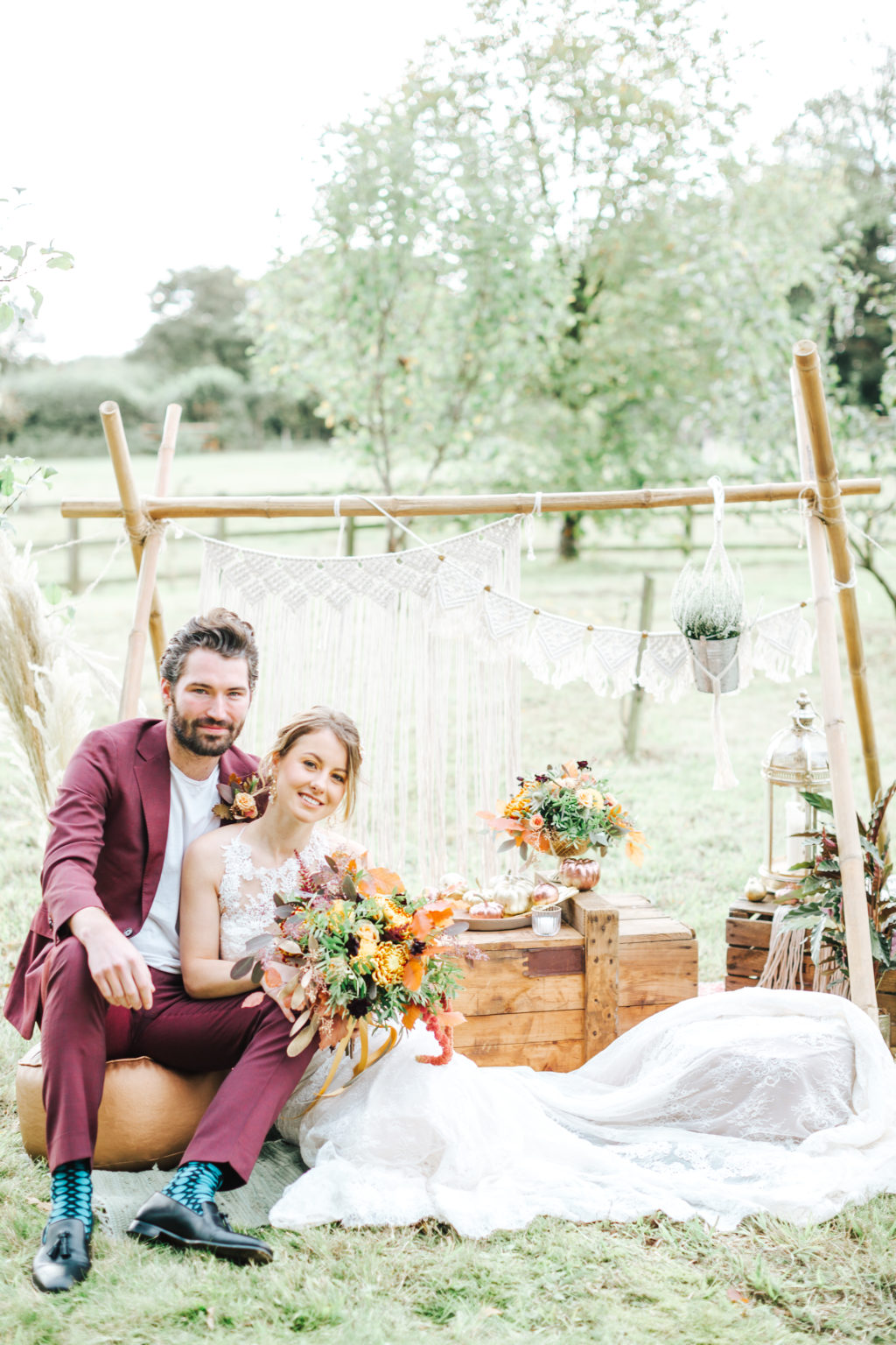 Outdoor Autumn Wedding with Luxe Styling at The Orchards at Chesfield