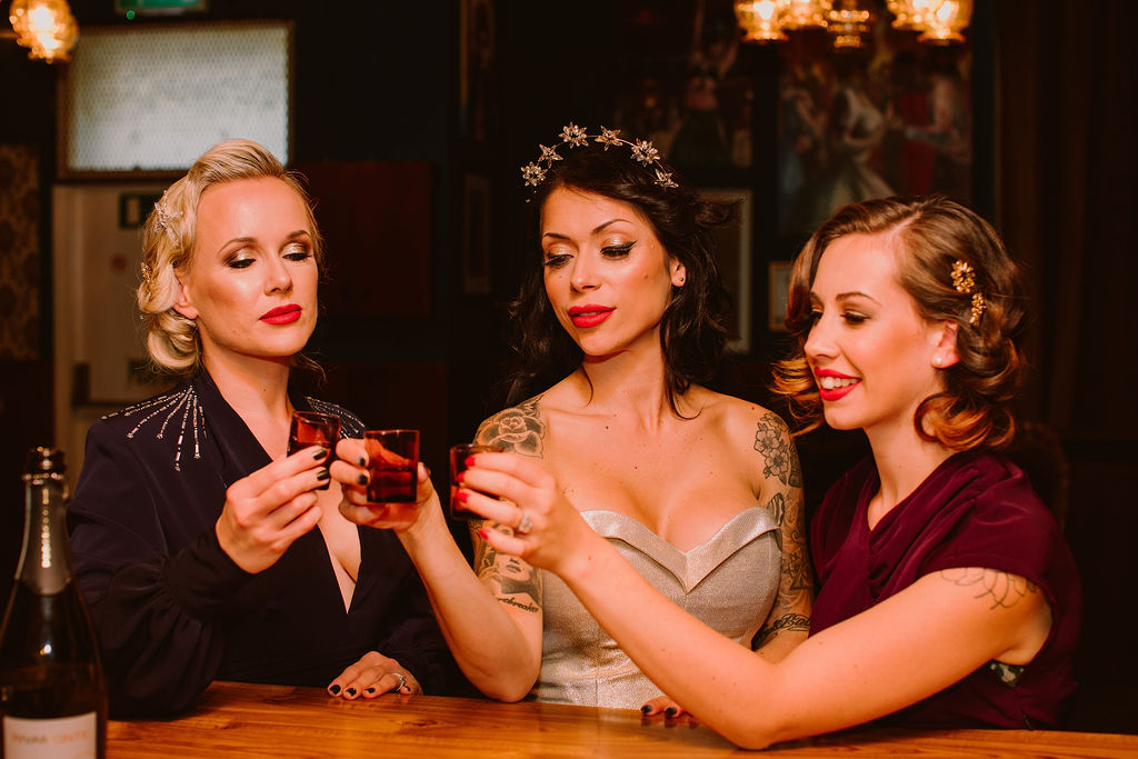 Vintage Cabaret Wedding Inspiration at The Lucky 7 Club Devon