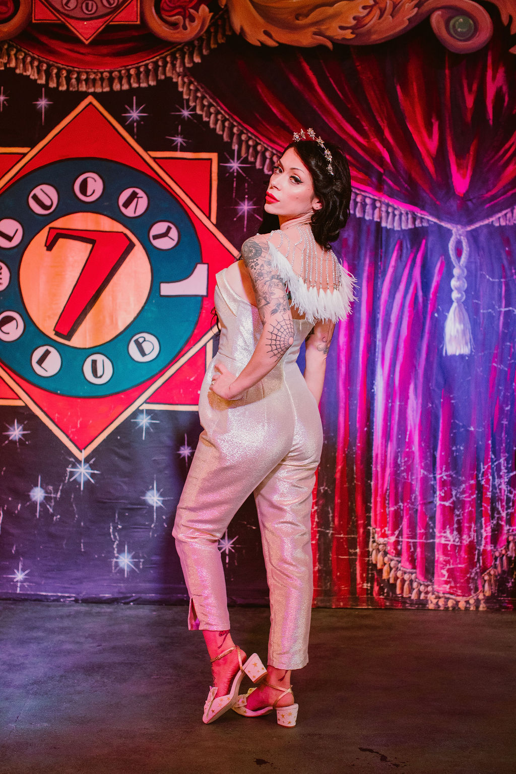 Vintage Cabaret Wedding Inspiration at The Lucky 7 Club Devon