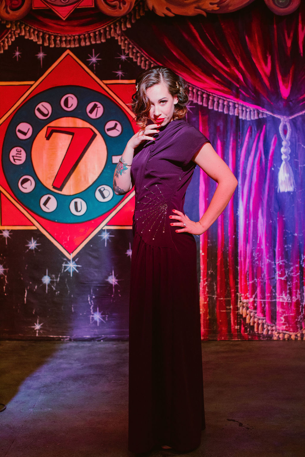 Vintage Cabaret Wedding Inspiration at The Lucky 7 Club Devon