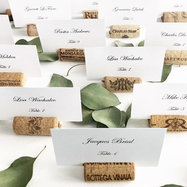 Wooden Recycled Wine Cork Place Card Holders