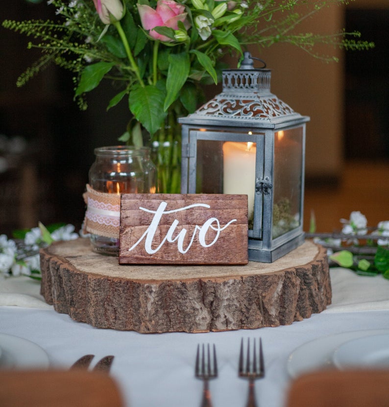 Rustic Recycled Wooden Wedding Table Number