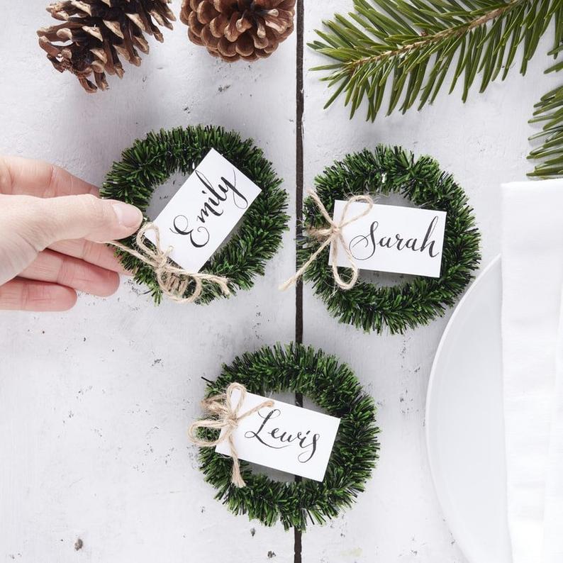 Wreath Name Place Card Holders