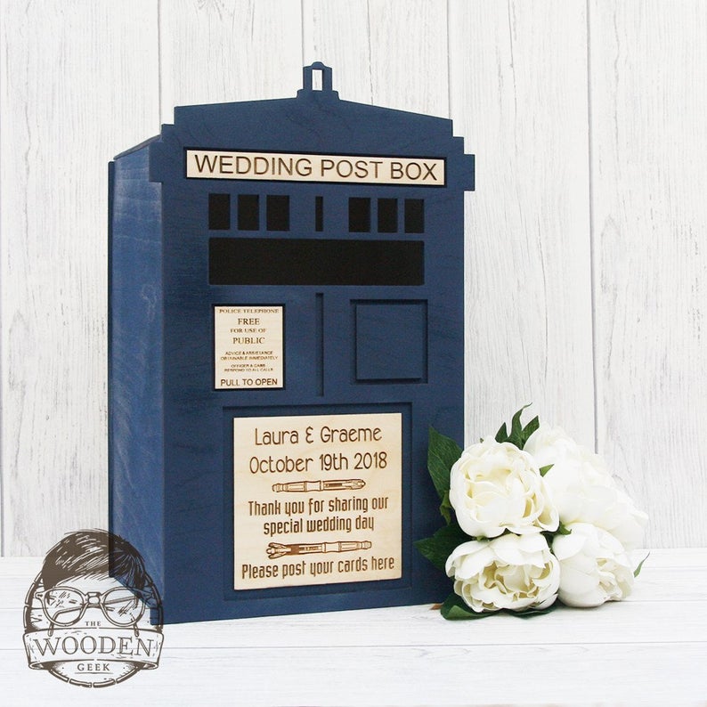 Dr Who Inspired Tardis Wedding Post Box