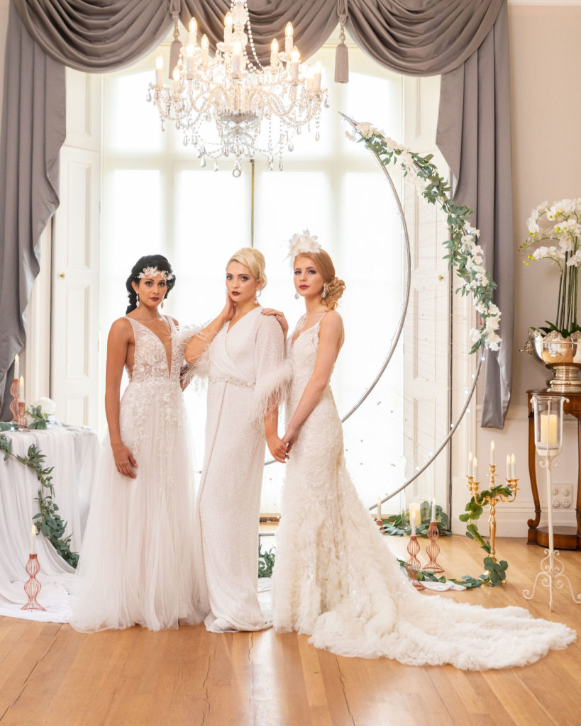 Vintage Glam Wedding Dress Inspiration at Hatfield Place, Essex