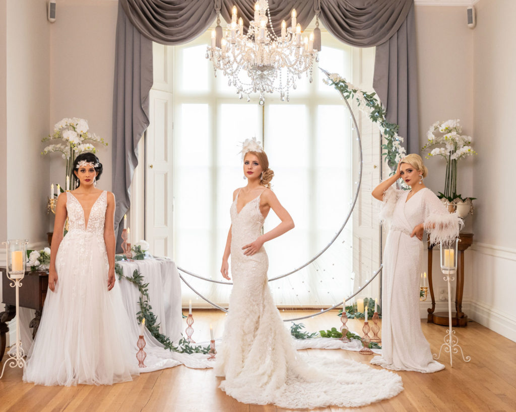 Vintage Glam Wedding Dress Inspiration at Hatfield Place, Essex