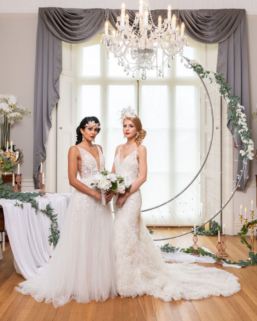 Vintage Glam Wedding Dress Inspiration at Hatfield Place, Essex