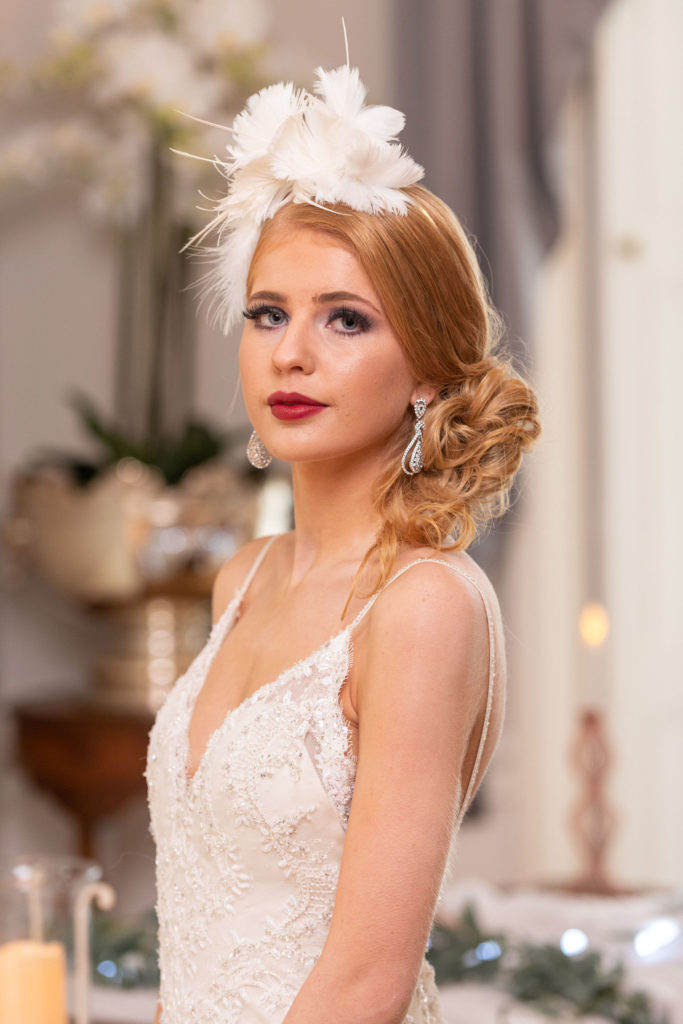 Vintage Glam Wedding Dress Inspiration at Hatfield Place, Essex