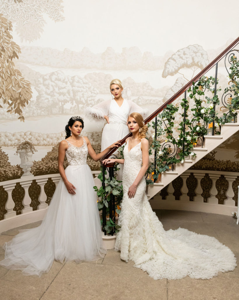 Vintage Glam Wedding Dress Inspiration at Hatfield Place, Essex