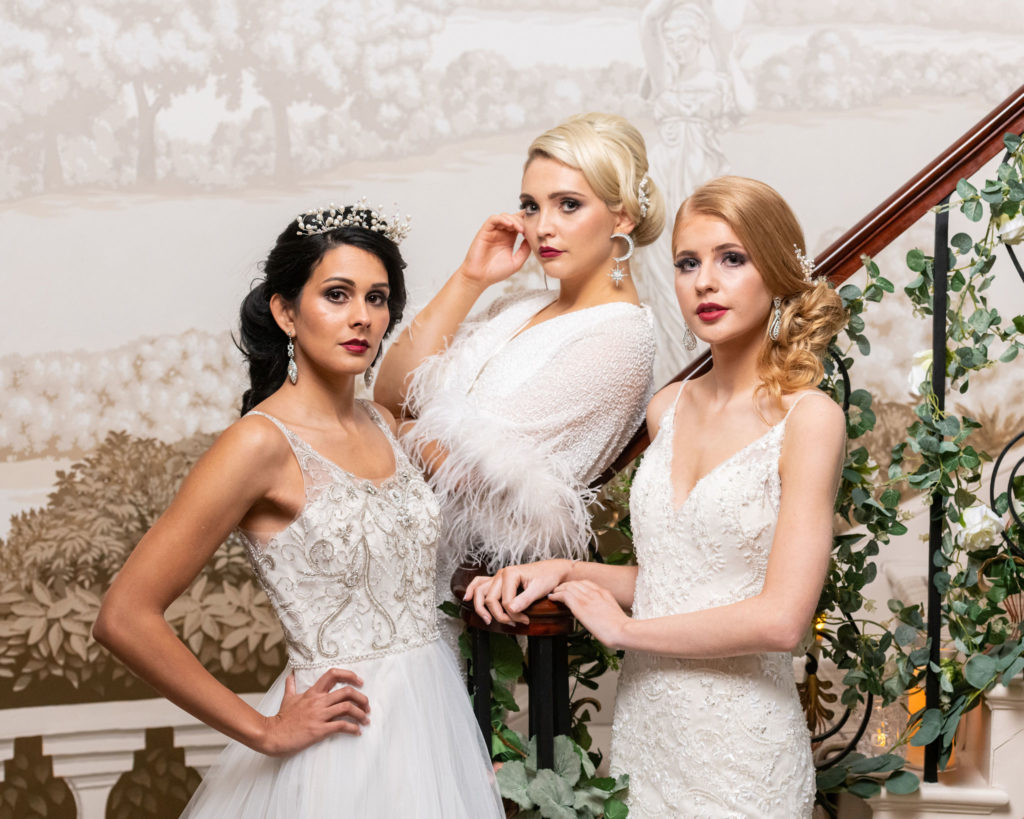 Vintage Glam Wedding Dress Inspiration at Hatfield Place, Essex