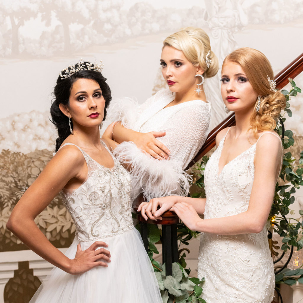 Vintage Glam Wedding Dress Inspiration at Hatfield Place, Essex