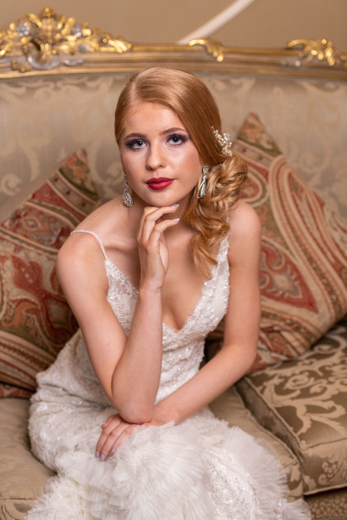 Vintage Glam Wedding Dress Inspiration at Hatfield Place, Essex
