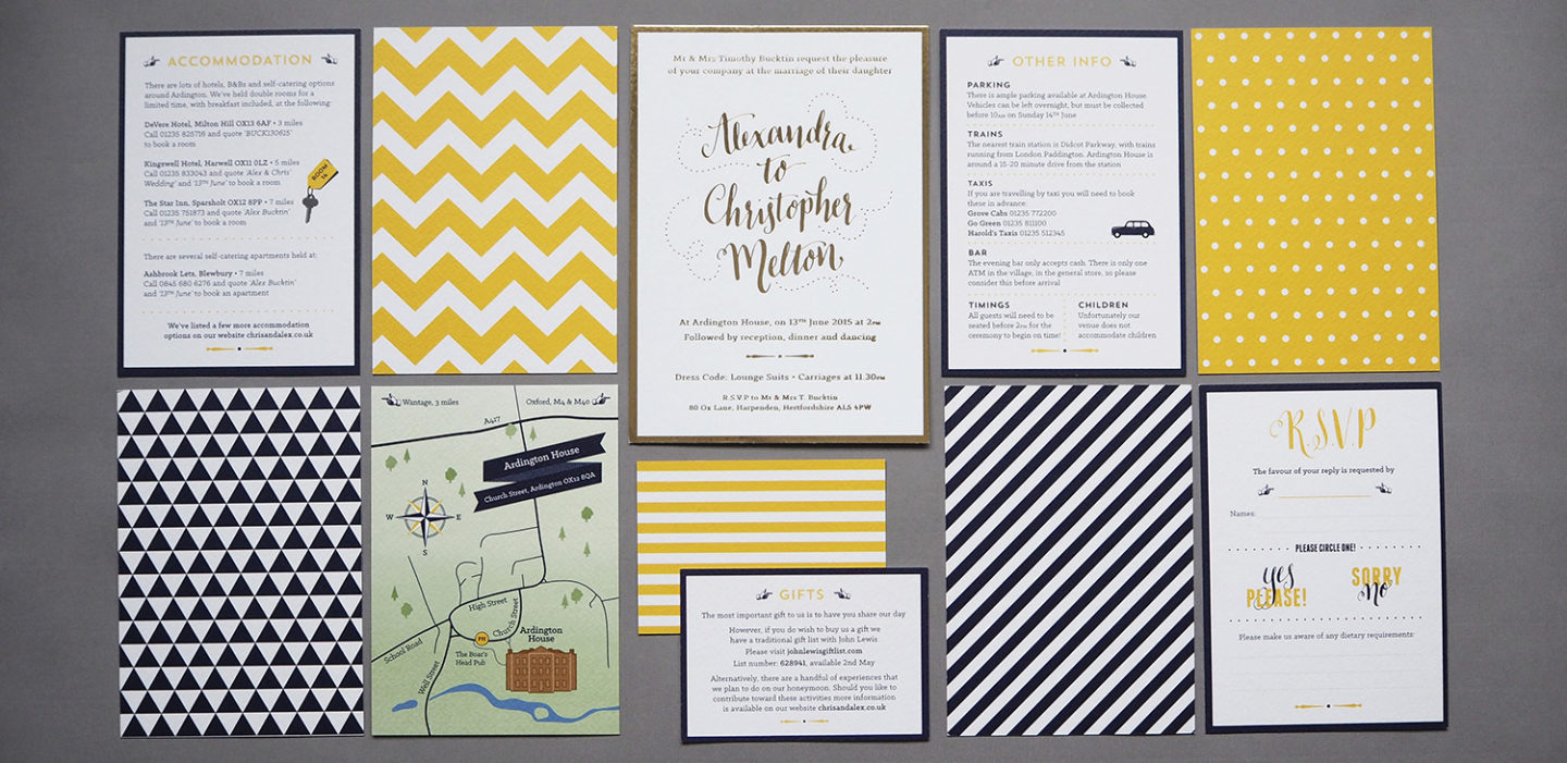 Bright and bold geometric stationery
