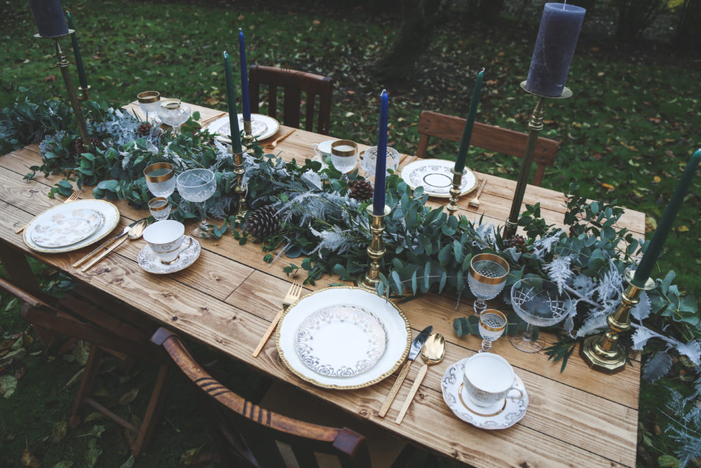 Outdoor Ethical Tea Party Wedding With Classic Blue Hue Styling