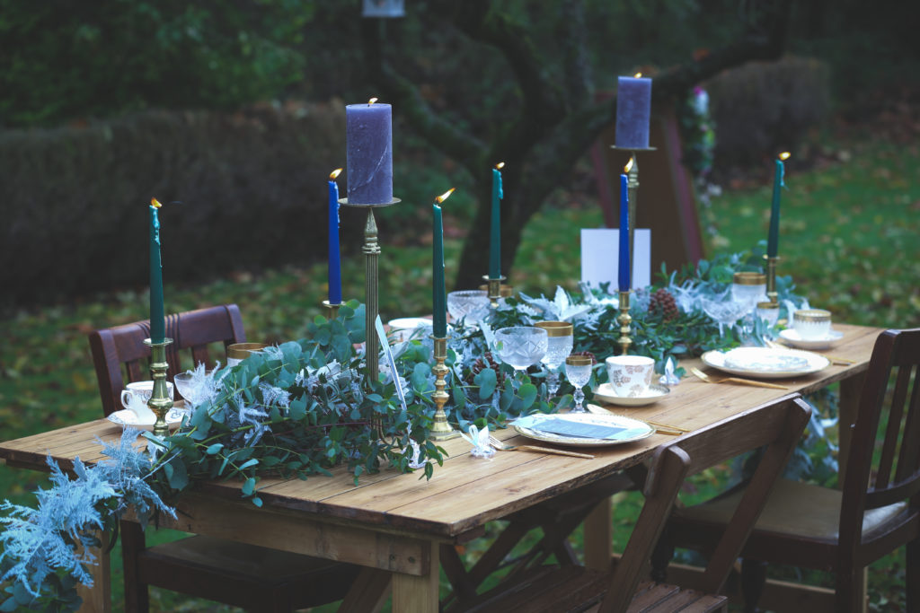 Outdoor Ethical Tea Party Wedding With Classic Blue Hue Styling