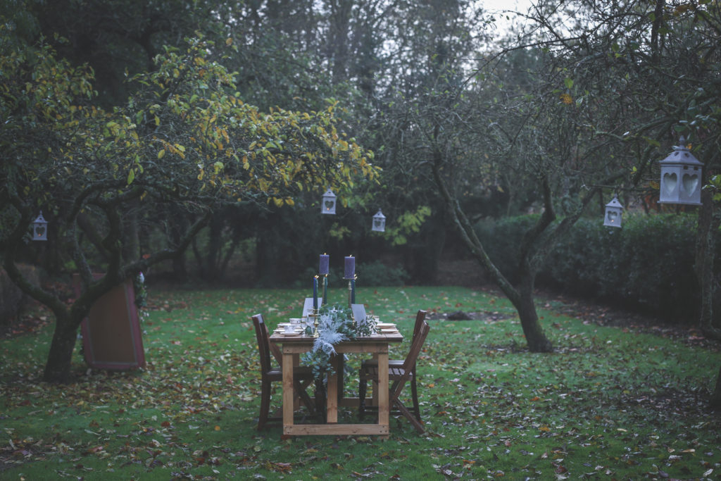 Outdoor Ethical Tea Party Wedding With Classic Blue Hue Styling