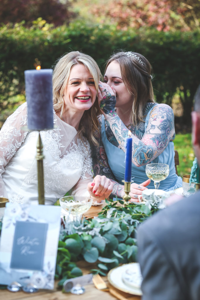 Outdoor Ethical Tea Party Wedding With Classic Blue Hue Styling