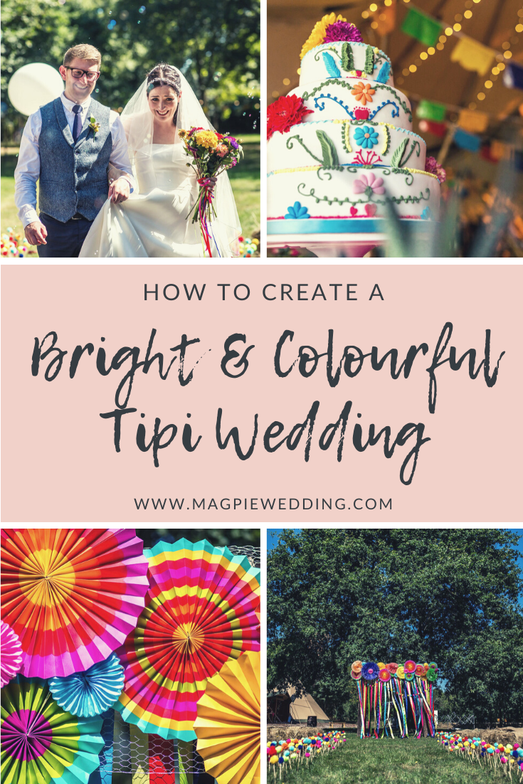 A Bright & Colourful Tipi Wedding at Five Oaks, West Sussex