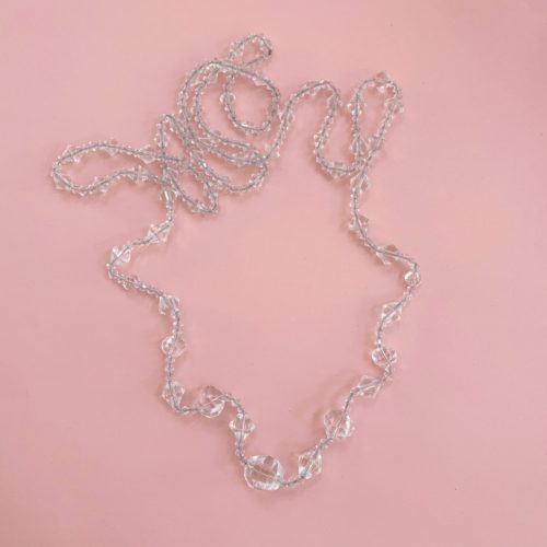 Long Clear Glass 1920s Beaded Vintage Necklace