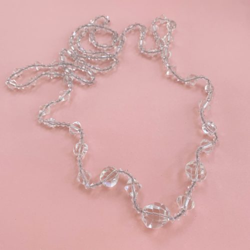 Long Clear Glass 1920s Beaded Vintage Necklace