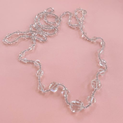 Long Clear Glass 1920s Beaded Vintage Necklace
