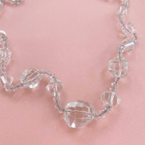 Long Clear Glass 1920s Beaded Vintage Necklace