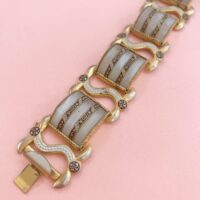 Chunky 1940s Faux Mother of Pearl Vintage Bracelet