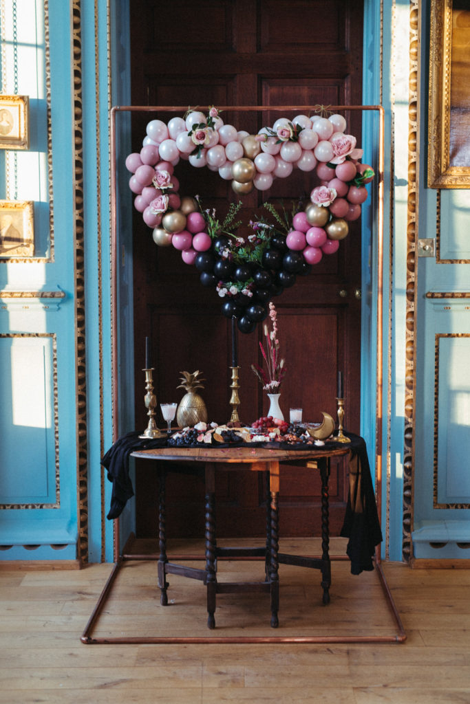 Modern Gothic Wedding With A Black Dress at Bradbourne House Kent