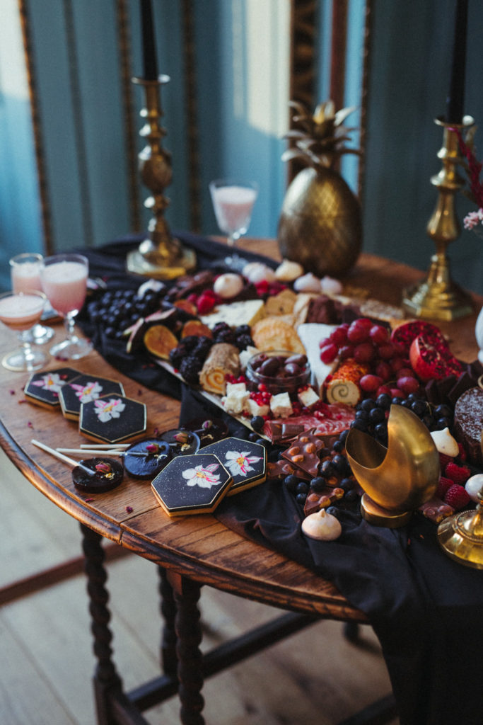 Modern Gothic Wedding With A Black Dress at Bradbourne House Kent