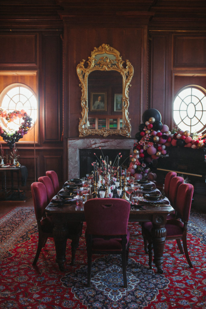 Modern Gothic Wedding With A Black Dress at Bradbourne House Kent