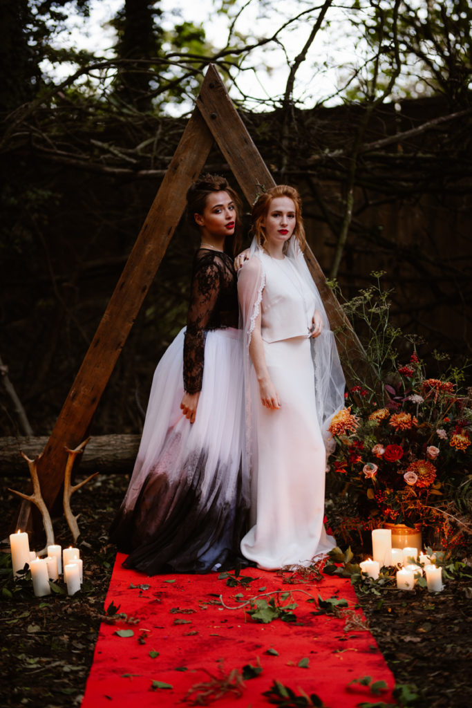 Dark Romantic Outdoor Wedding Inspiration at Upthorpe Wood, Suffolk