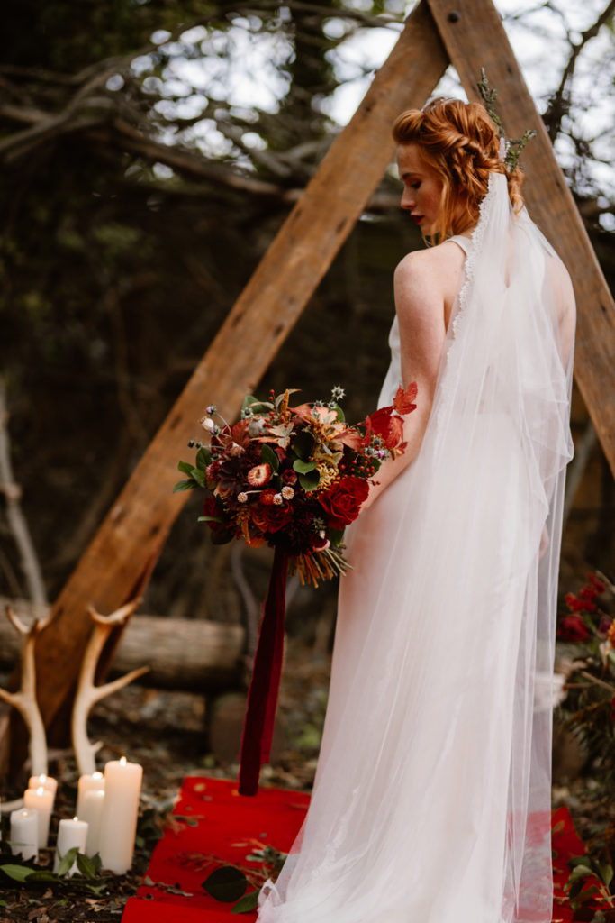 Dark Romantic Outdoor Wedding Inspiration at Upthorpe Wood, Suffolk