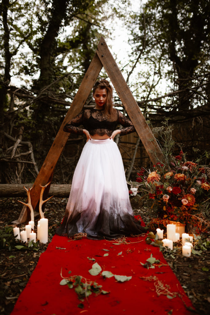 Dark Romantic Outdoor Wedding Inspiration at Upthorpe Wood, Suffolk