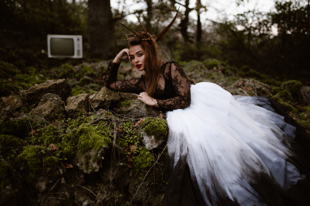 Dark Romantic Outdoor Wedding Inspiration at Upthorpe Wood, Suffolk