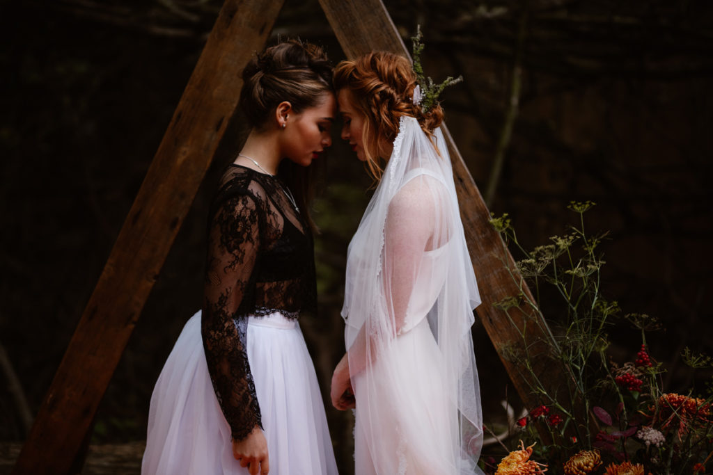 Dark Romantic Outdoor Wedding Inspiration at Upthorpe Wood, Suffolk