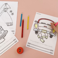 6 Page Wedding Kids Colouring In & Activity Games Pack Download