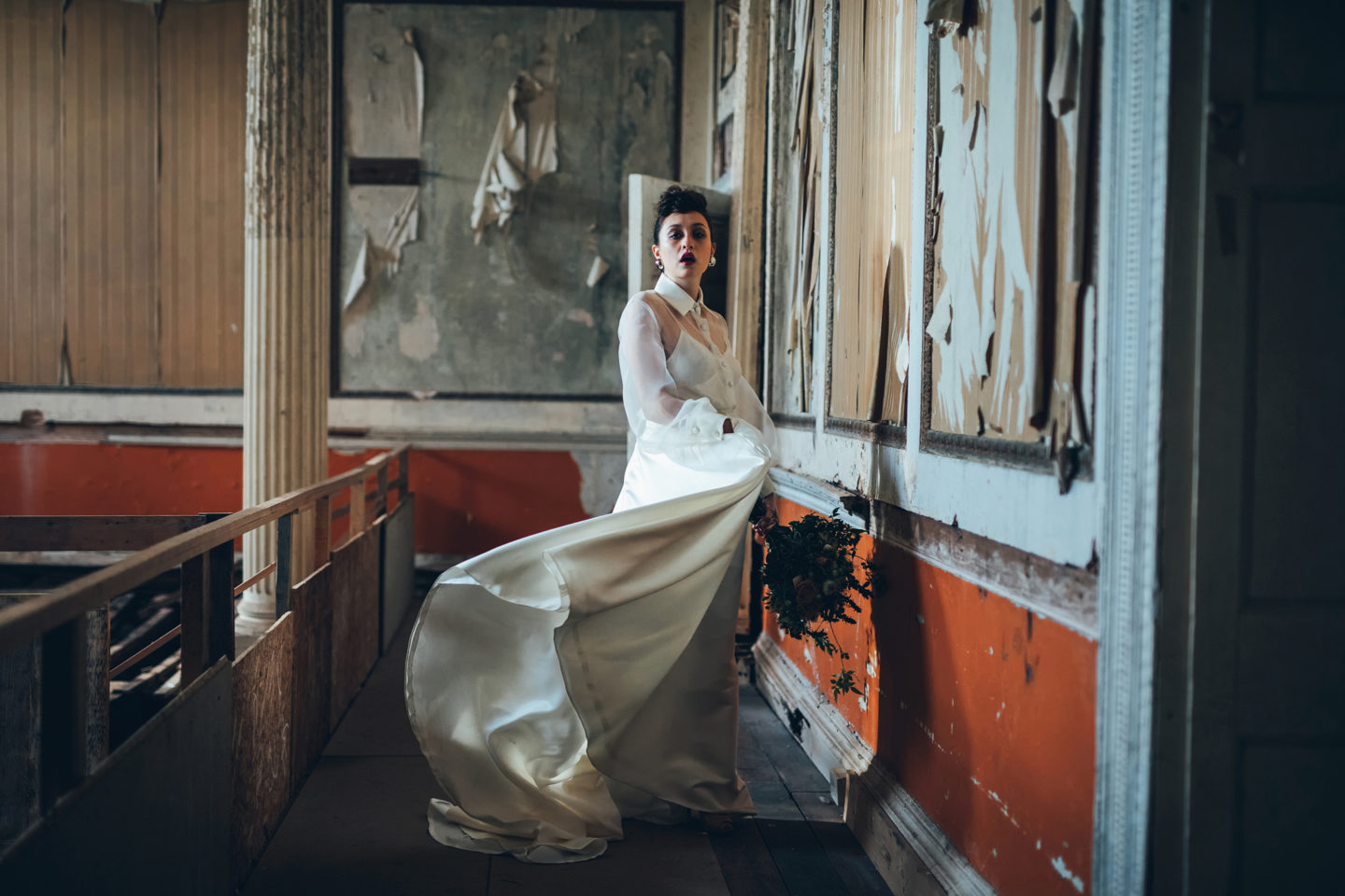 Modern Golden Age Glamour Wedding Dress Inspiration at Poltimore House