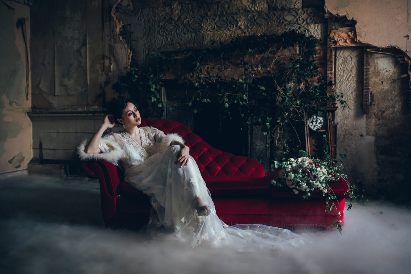 Modern Golden Age Glamour Wedding Dress Inspiration at Poltimore House