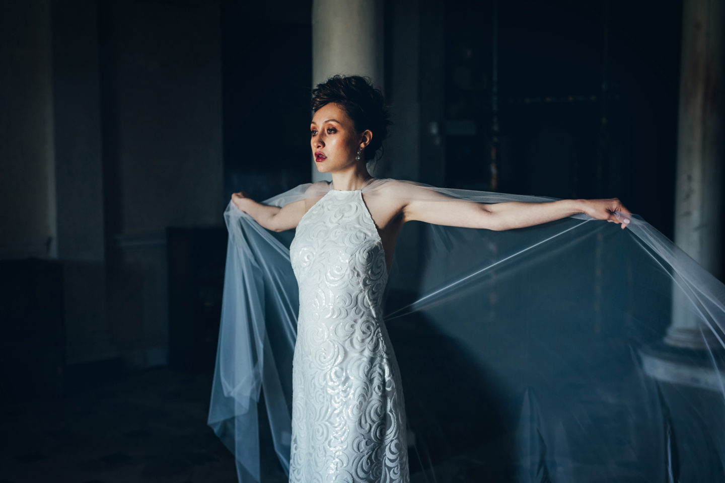 Modern Golden Age Glamour Wedding Dress Inspiration at Poltimore House