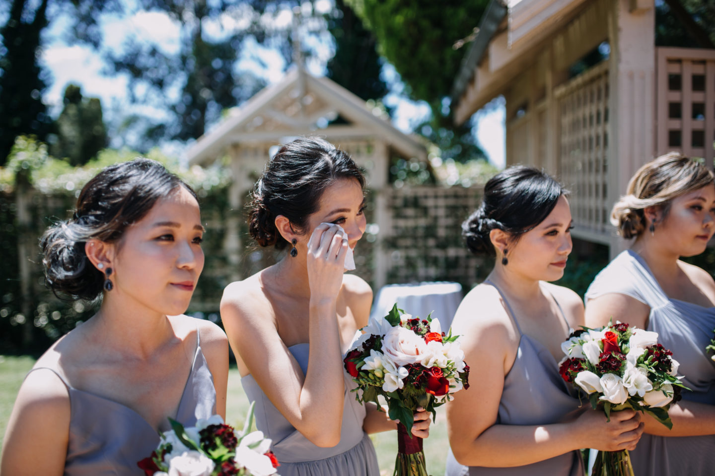 Romantic Goth Wedding With Black Wedding Dress at Villa Capri Sydney