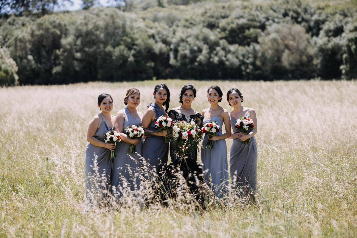 Romantic Goth Wedding With Black Wedding Dress at Villa Capri Sydney