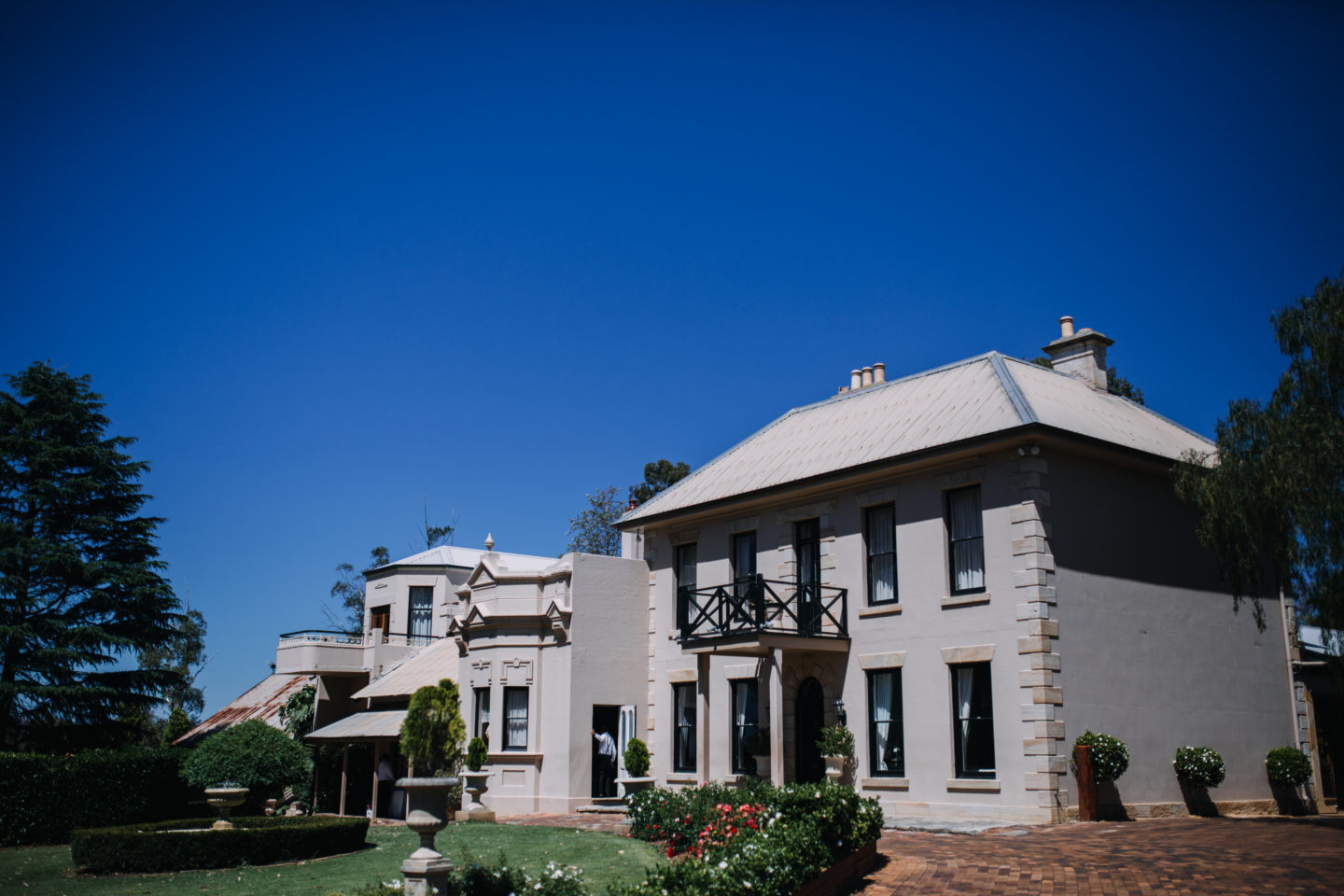 Romantic Goth Wedding With Black Wedding Dress at Villa Capri Sydney