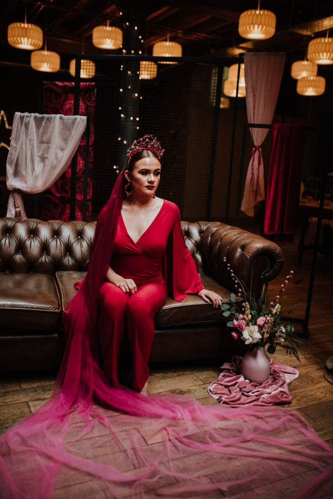 Bold Red and Pink Urban Wedding at LEAF Manchester 