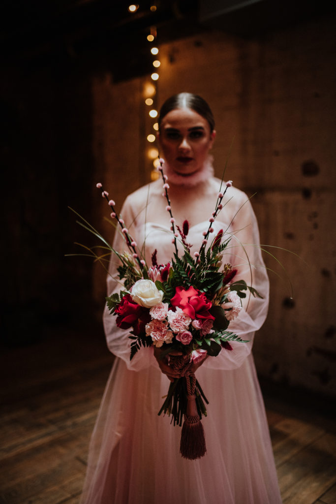 Bold Red and Pink Urban Wedding at LEAF Manchester 