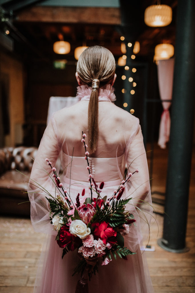 Bold Red and Pink Urban Wedding at LEAF Manchester 