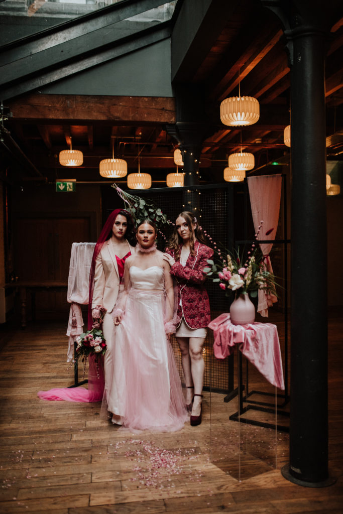 Bold Red and Pink Urban Wedding at LEAF Manchester 