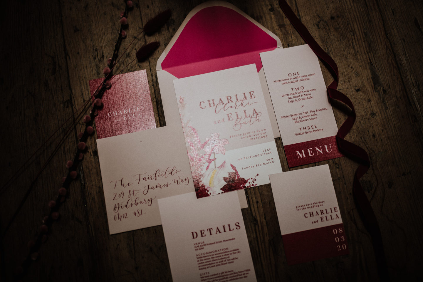 Bold Red and Pink Urban Wedding at LEAF Manchester 