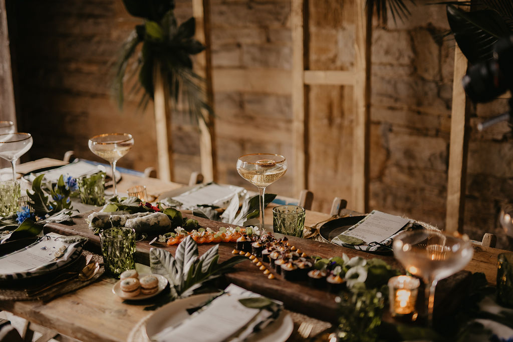 Tropical Luxe Wedding Inspiration At ​Almonry Barn, Somerset